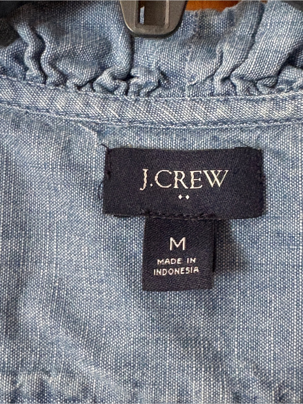 J. Crew Chambray Top with Ruffle Trim - Picture 2 of 10